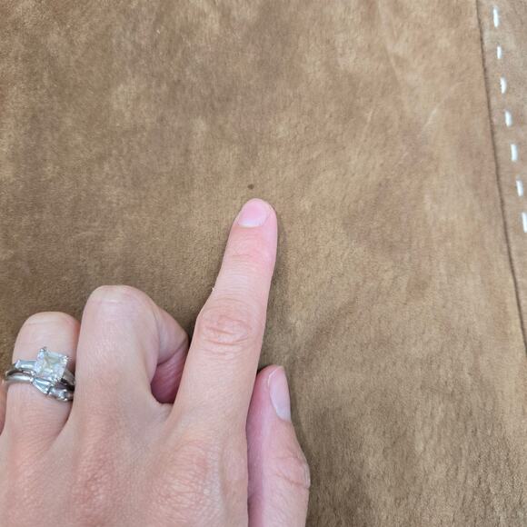 New Denim & Co Brown Leather Button Down Jacket Coat Western - Picture 5 of 8